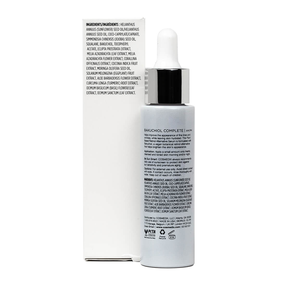 Cosmedix – Bakuchiol – Serum – Squalan – Jojobaloel – Moringasamenoel – Retinol – Alternative – Vegan - Inhaltsstoffe