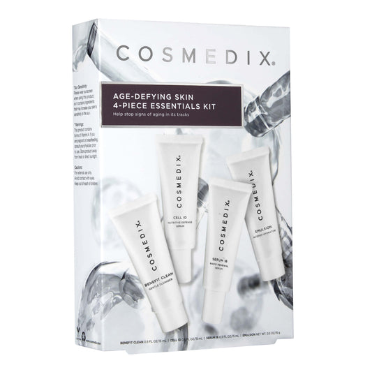 Cosmedix – Starter-Kit – Travel-Kit – Age-Defying – Anti-Aging – Hautalterung – Serum – Reiniger – Creme - Verpackung
